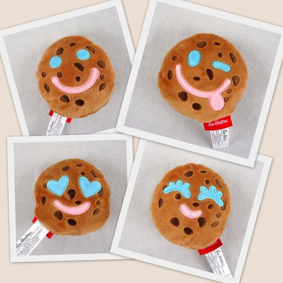 Tim Hortons Smile Cookie Plush Chocolate Chip Reversible 4 Faces - Picture 1 of 7